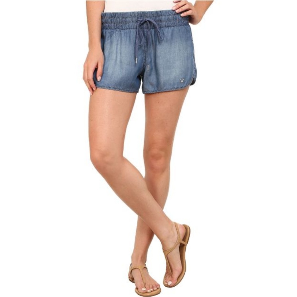 True Religion Denim Runner Shorts Stretchy Sz M